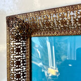 Antique Metal Picture Frame in Baroque style convex glass