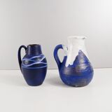 Vases set in blue white