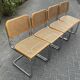 Ensemble de 4 Chaises vintage modèle Cesca B32 en chrome et bois