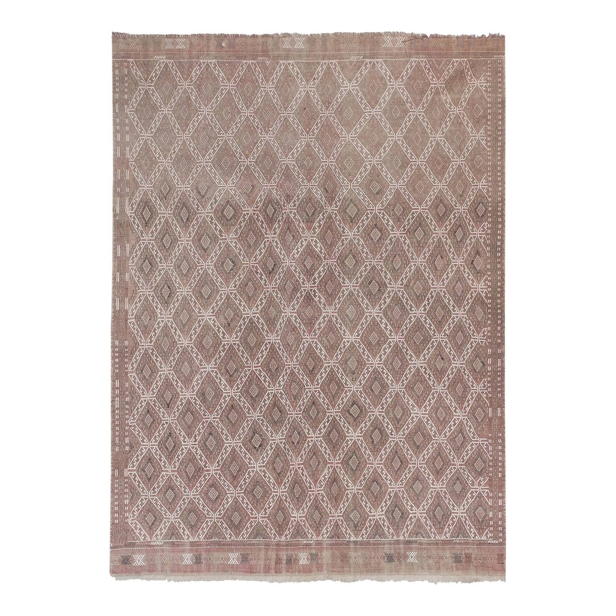 Vintage Turkish kilim, handwoven, 167x238 cm.