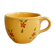 Large vintage ceramic mug in yellow with hand-painted flowers.