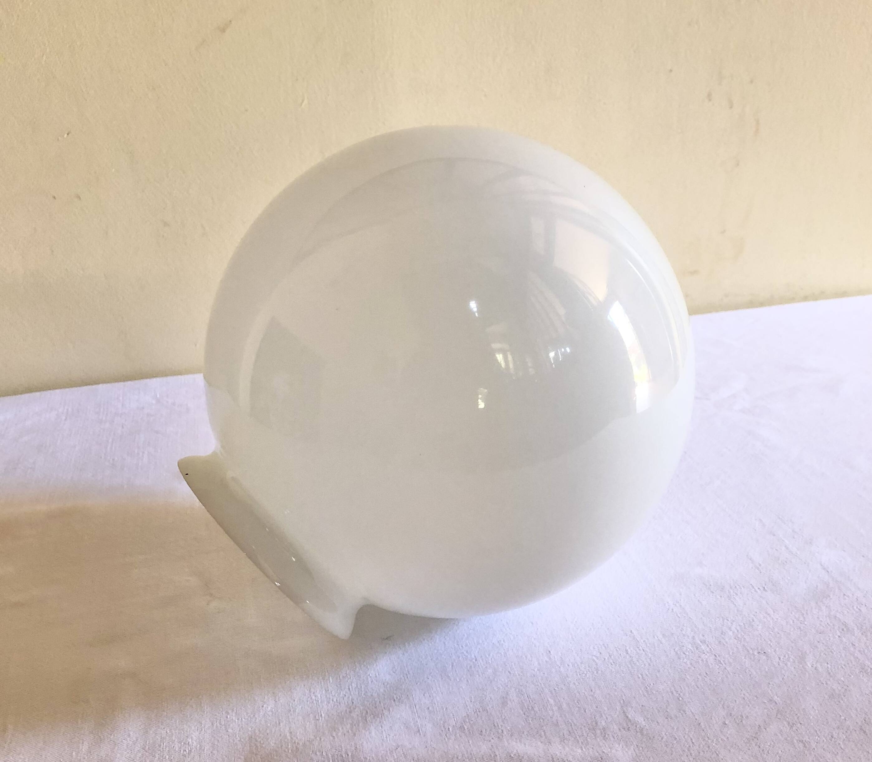 Vintage white opaline globe suspension