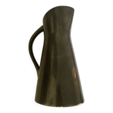 Vintage Pitcher in Black Glazed Enamelled Ceramic Attributed to P Cham