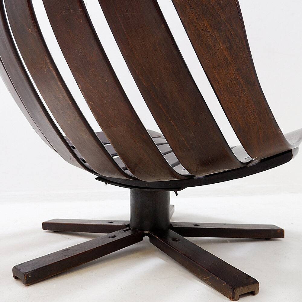 Vintage swivel armchair 1970 by Hans Brattrud for Hove Möbler