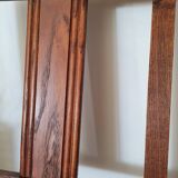 Pair of wooden chairs and Art Deco canning