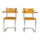 Fauteuils tubulaires fonctionnalistes de Kovona, bois et chrome, Tchécoslovaquie, années 1950
