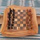 Rustic wooden chessboard with drawers, chess set 19