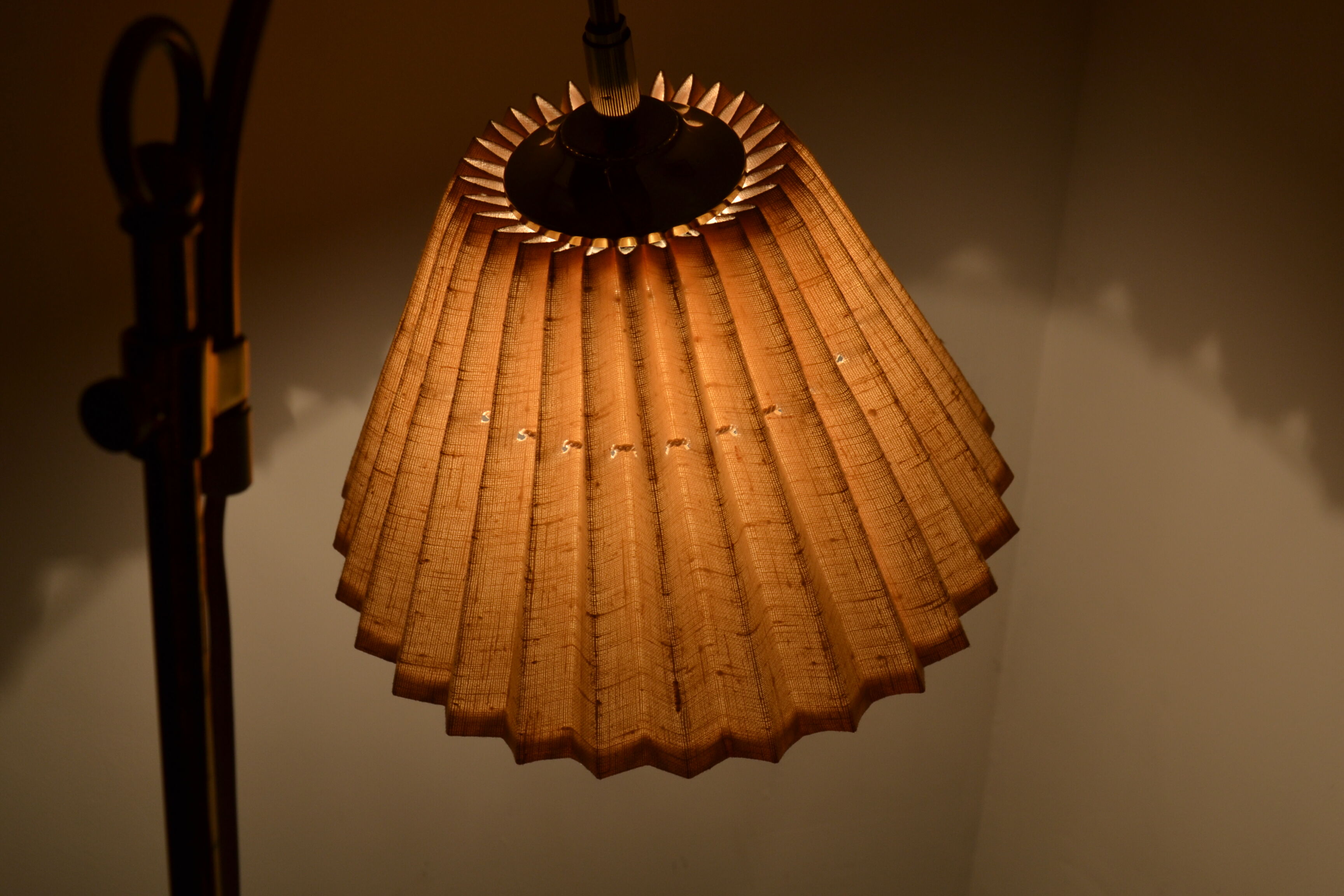 Adjustable brass floor lamp by Nafa 1950