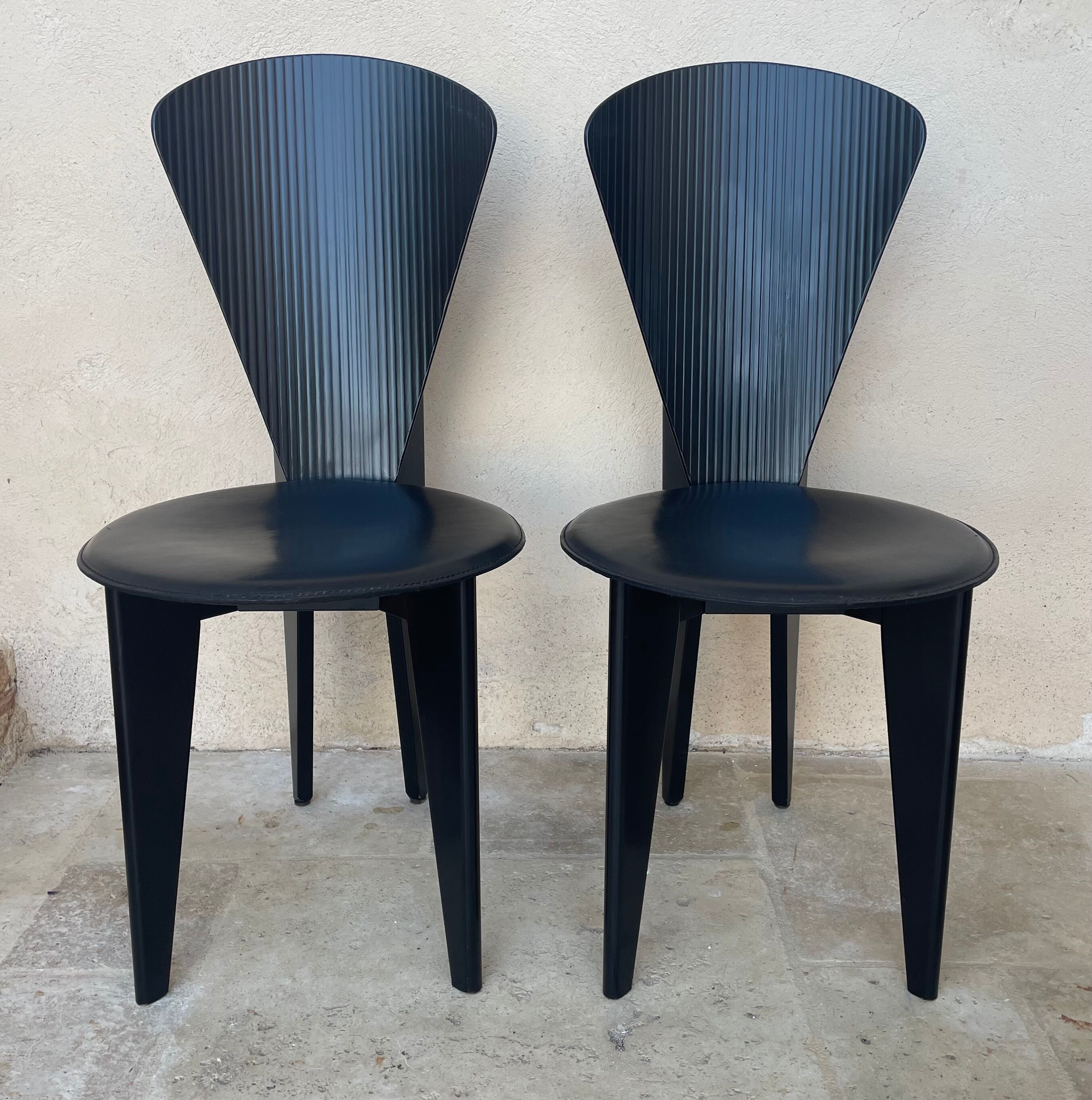 Pair of Calligaris chairs from the 1980s.