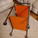 Formica, wood and chrome rolling trolley, 1970s