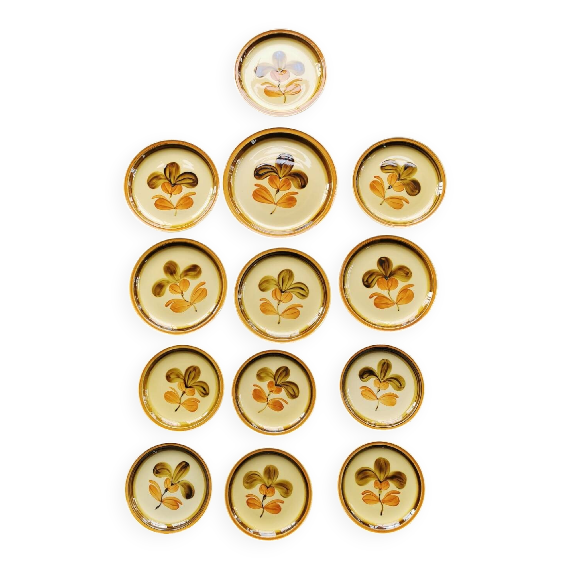 Vintage 13-piece Gien France Fuego model service