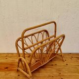Porte-revues en rotin vintage