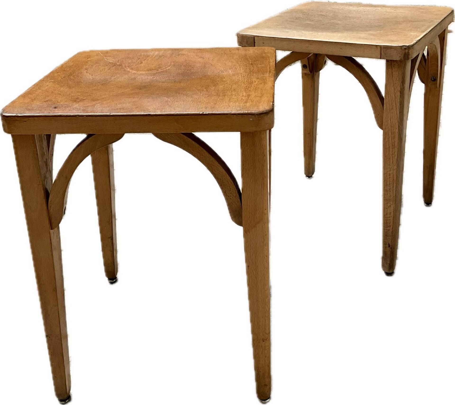 Luterma stool pair in beech – France, 1950s