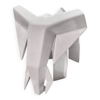 Cubist animal sculpture Ceramic elephant signed Rodrigo Solorzano