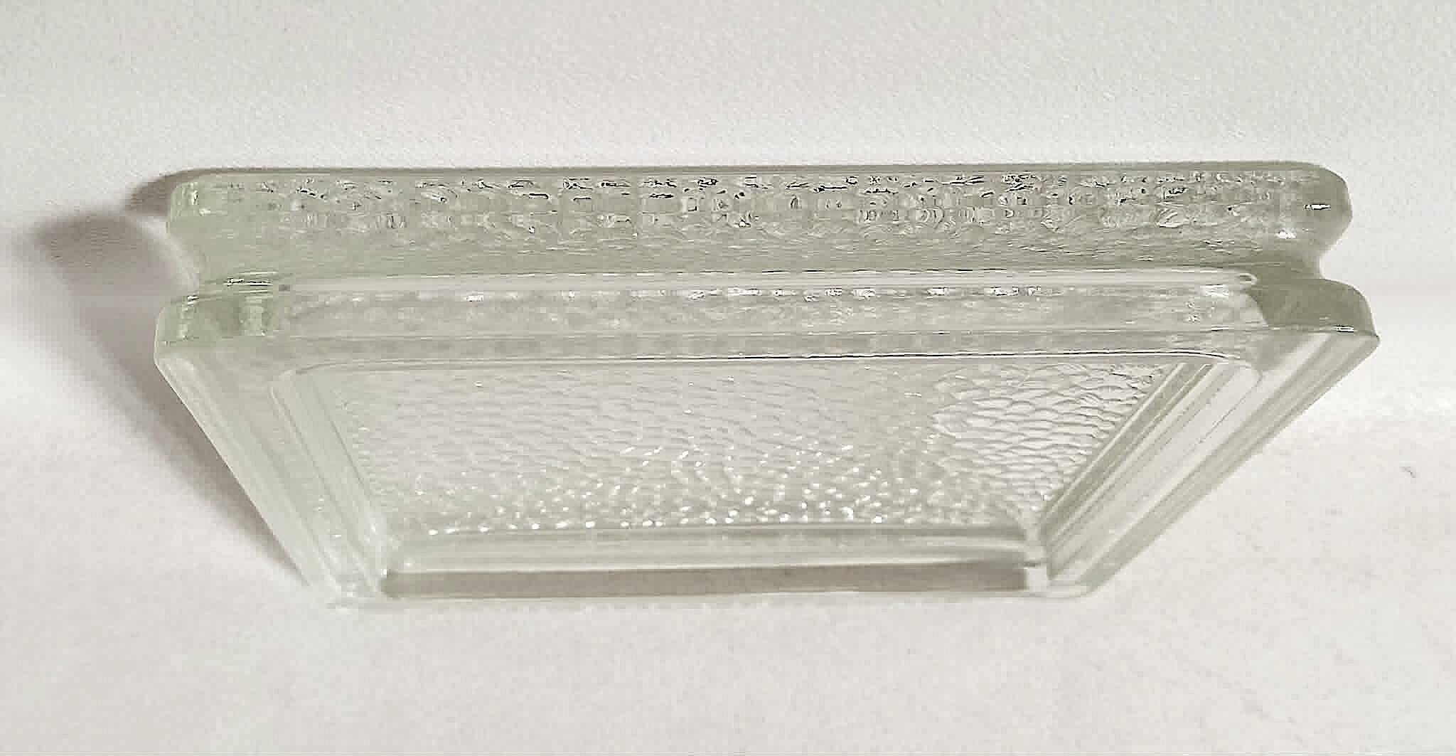 Nevada catch-all tray 1950s moulded glass Saint Gobain 20 x 20 cm