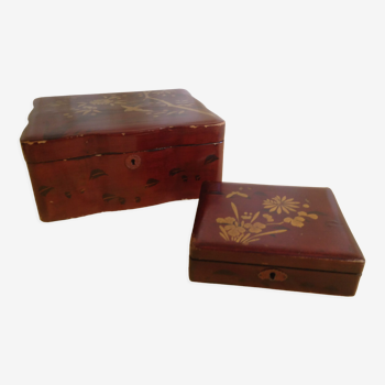 2 boxes in Indochinese lacquer, early twentieth century