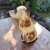 Sculpture chien en plâtre vernis
