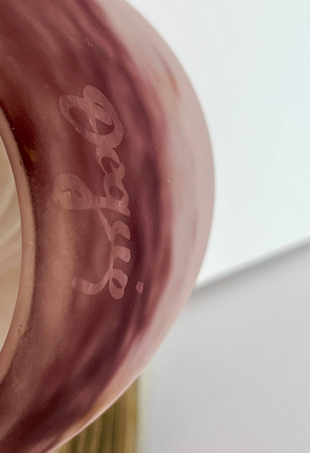 Pair of wall lights by Degué in marbled glass