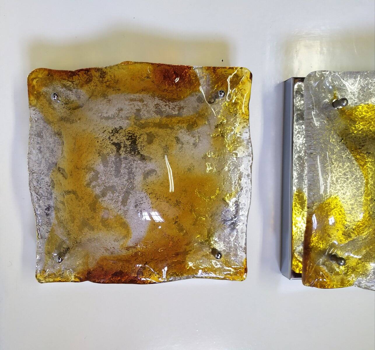 Murano Glass Wall Lights by Toni Zuccheri for Mazzega, 1970s, set of 2