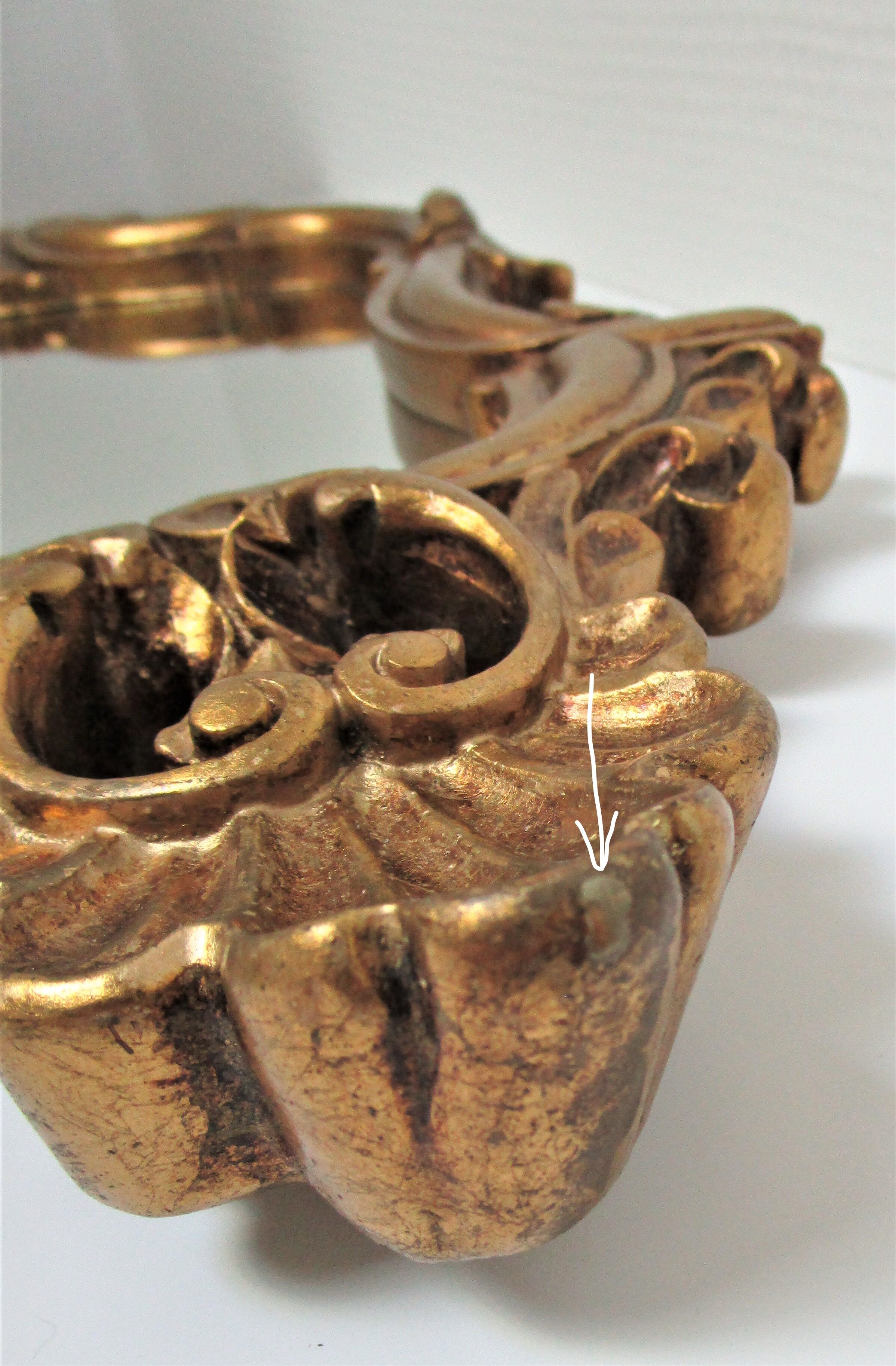 Mirror rocaille gilded ice saint-gobain vintage