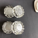 Set of 4 old piano/glass table coasters