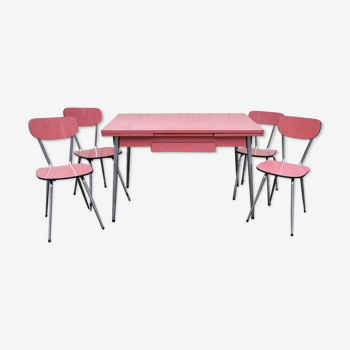 Table formica & ses 4 chaises, vintage années 70