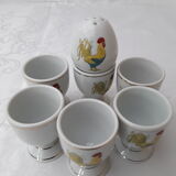 Service 6 shells and white earthenware salt shaker