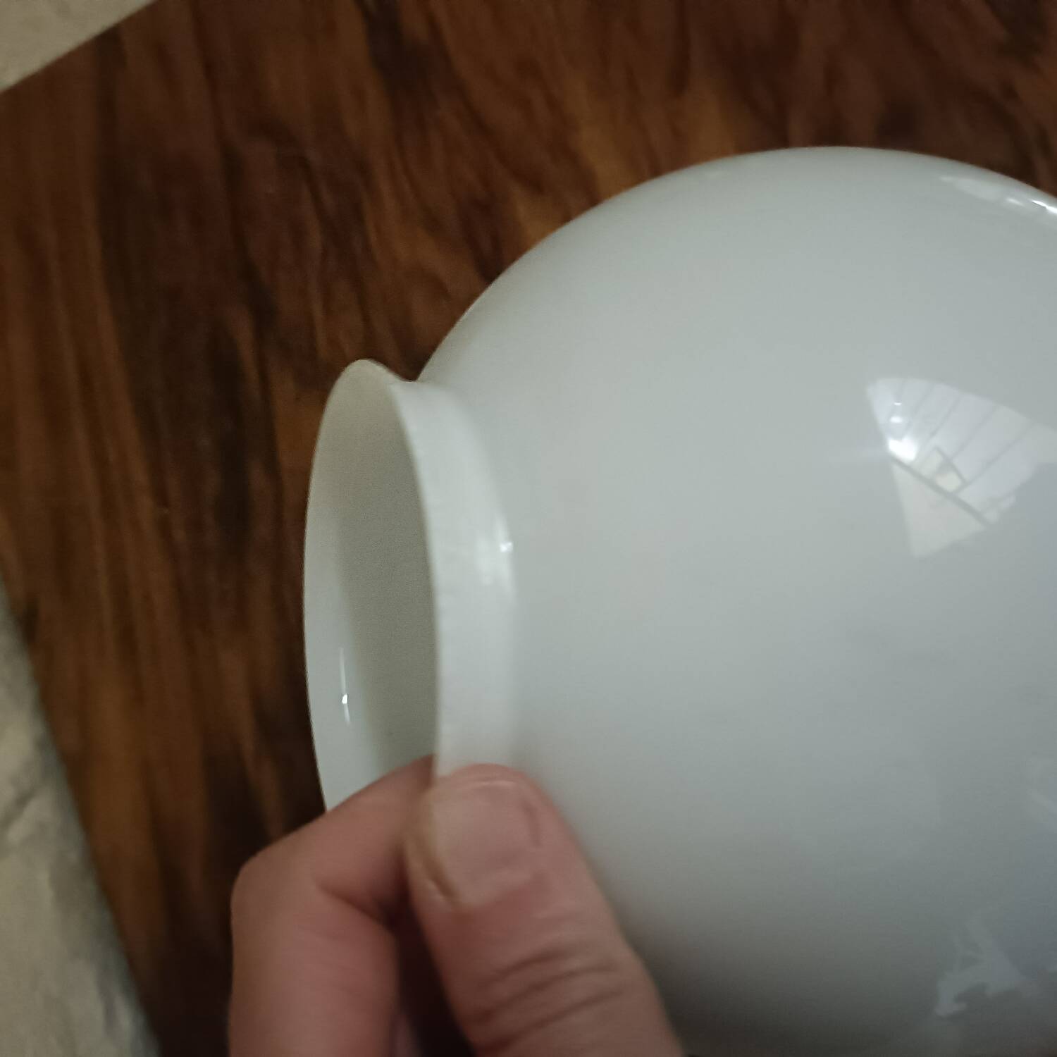 Pair of spherical lampshades in opaline.