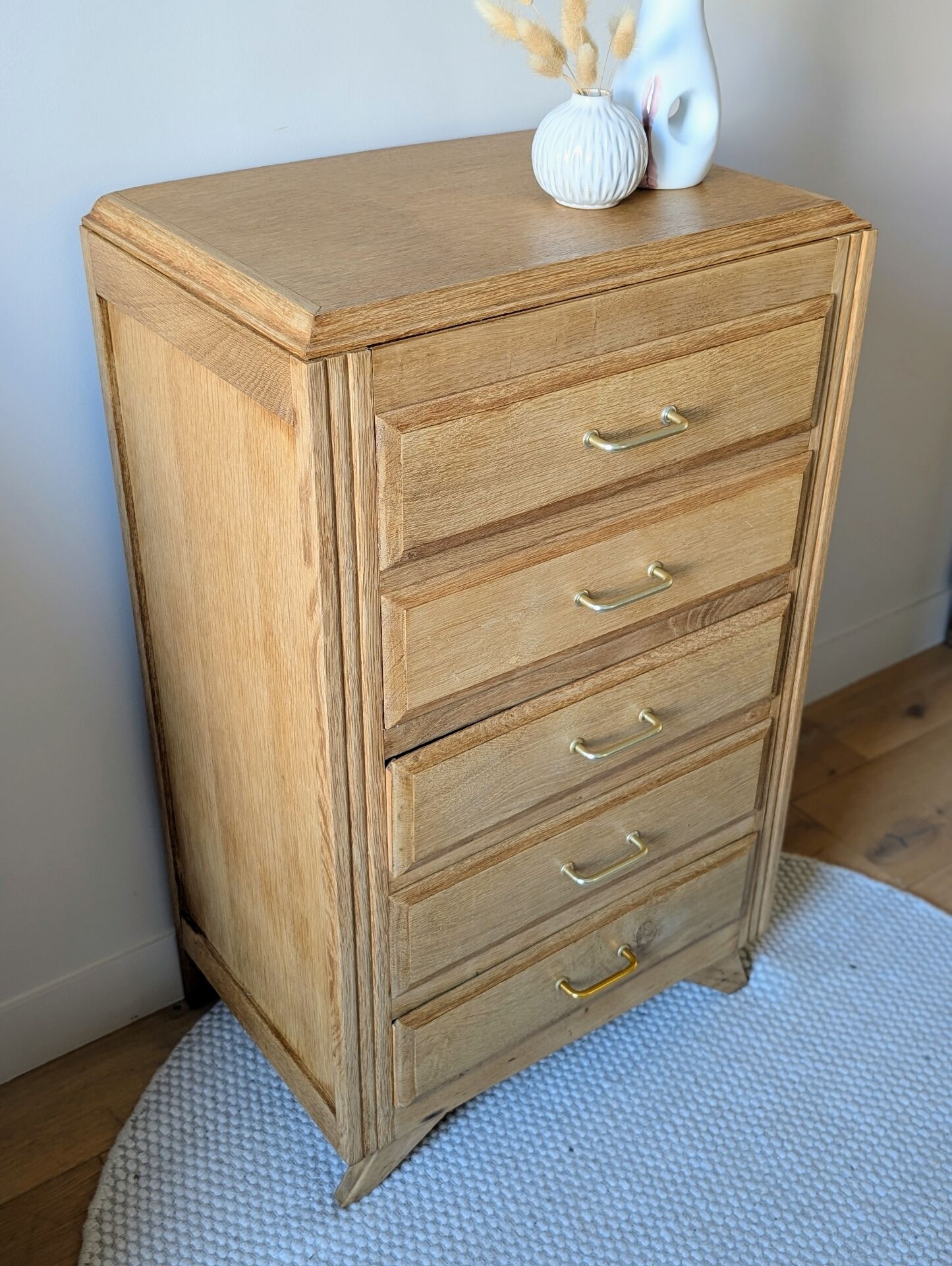 Chiffonnier vintage années 50 60 rénové pieds compas