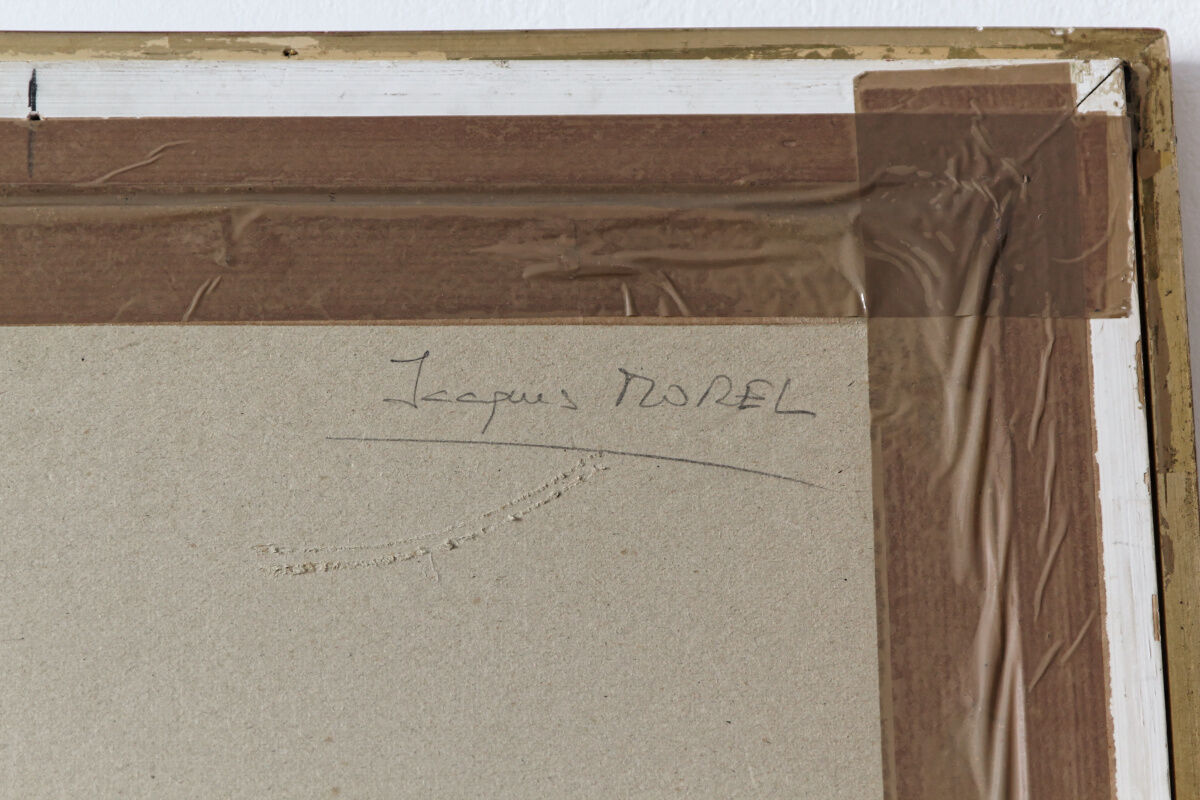 Watercolor Jacques Morel, market scene