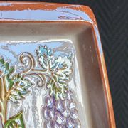 Terracotta plate signed P.Boy, glazed artisanal ceramics.