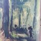 Tableau HST "Sous bois animé" Post impressionniste signé (XIX°/XX°)