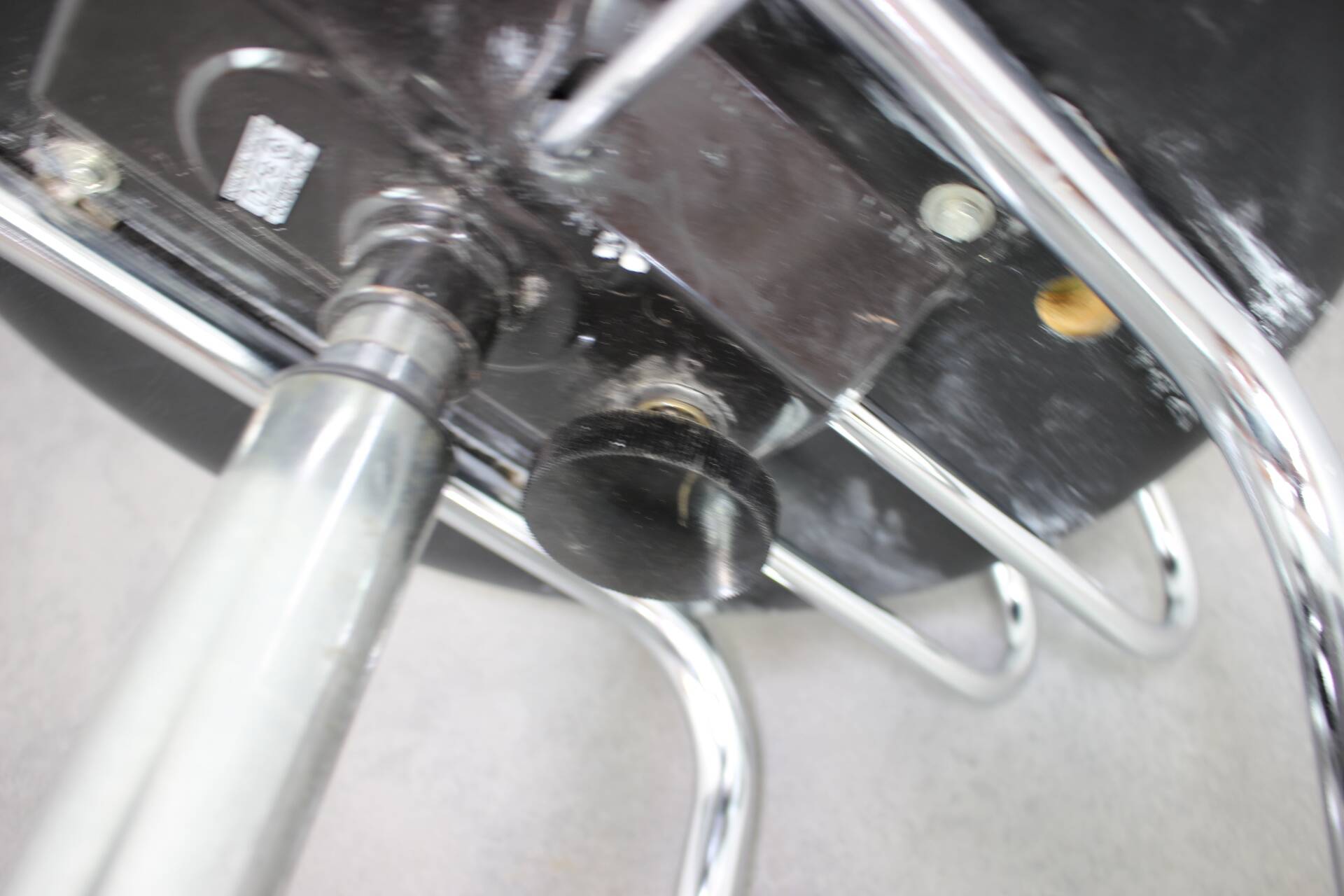 Adjustable chrome office chair on wheels, Czechoslovakia, 1980s
