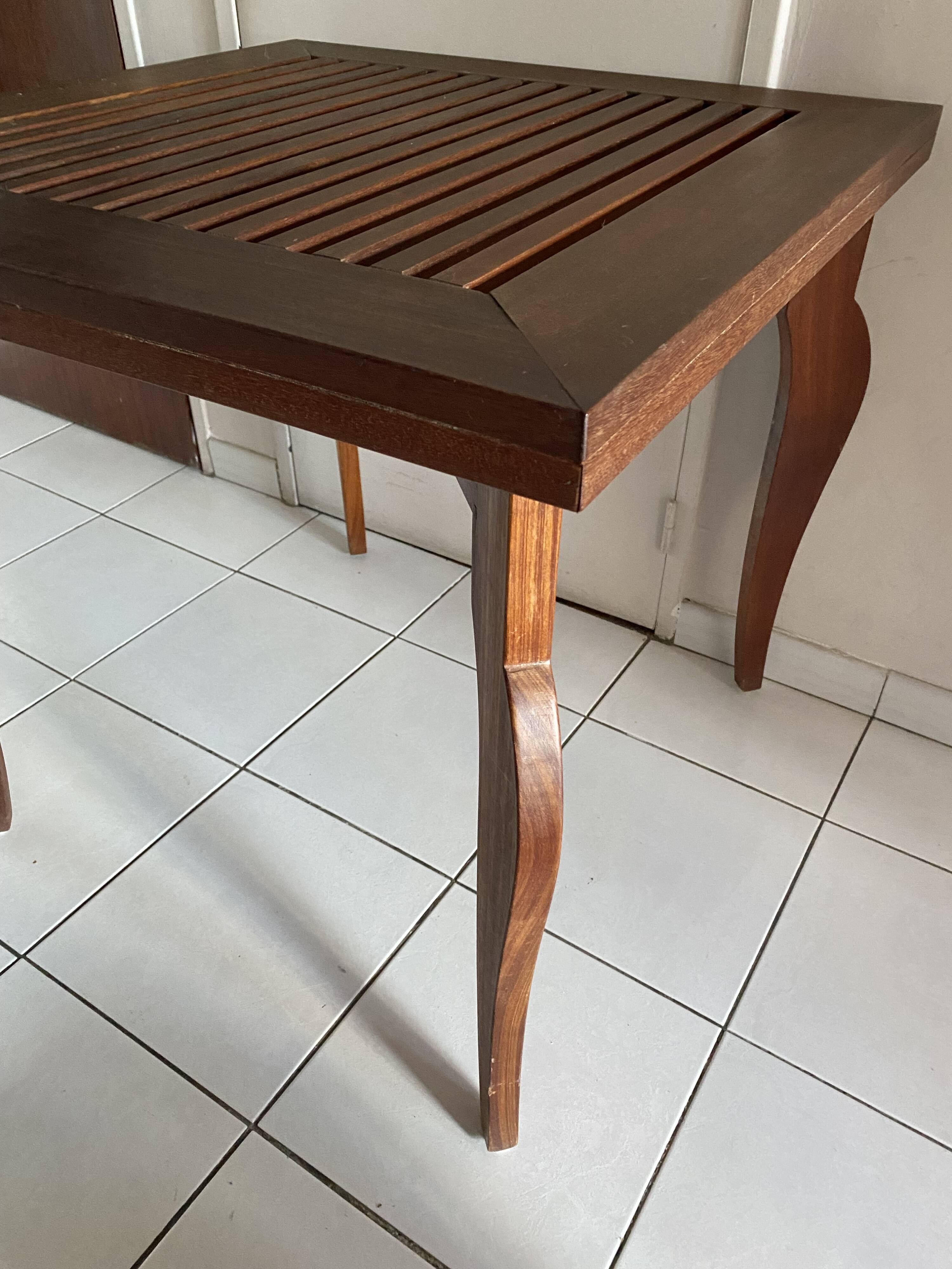 Square side table, exotic wood