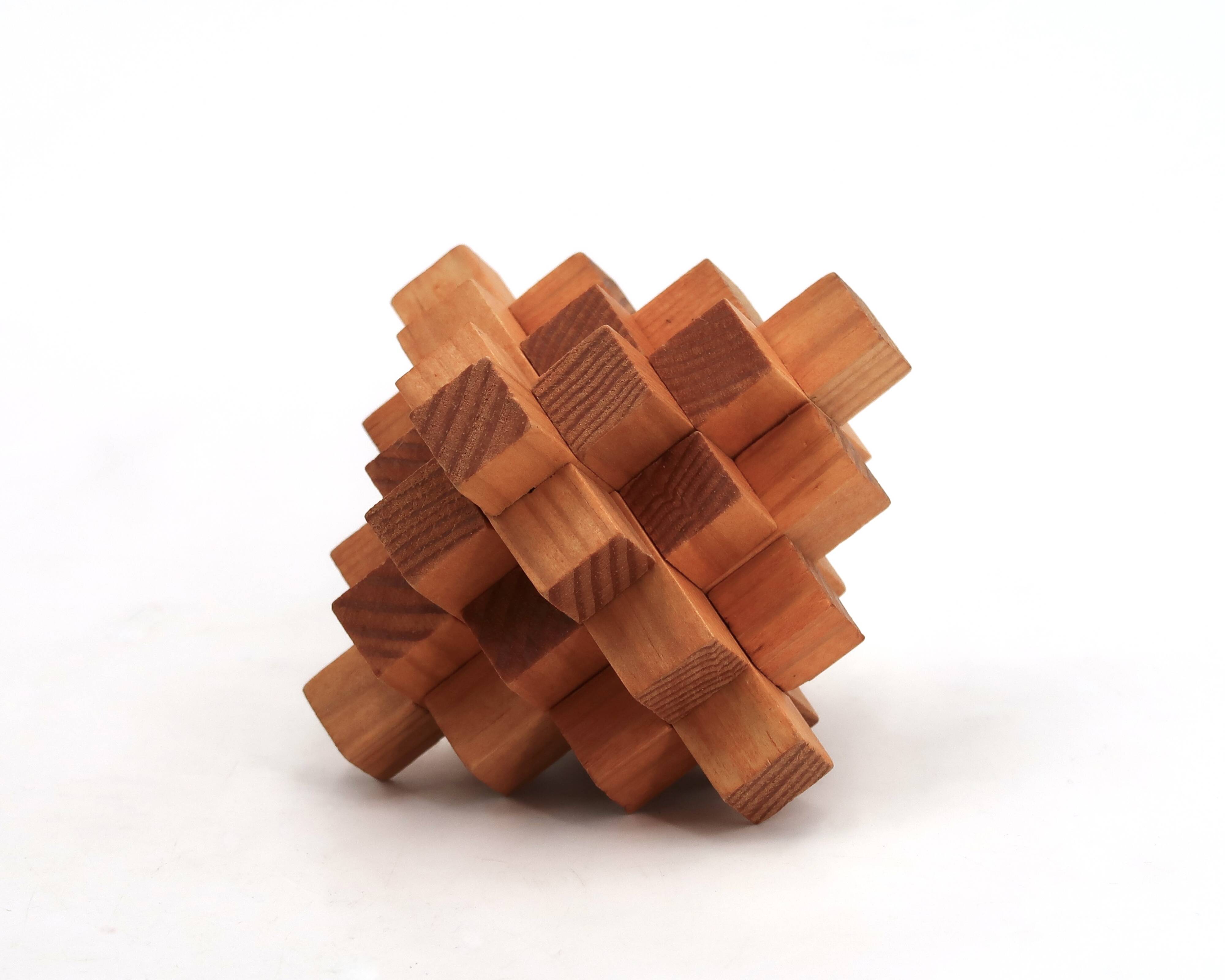 Arjeu wooden puzzle, 1970s sculpture