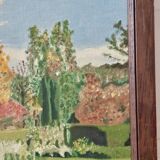 Oil painting on canvas terrace Signed May 1962