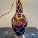 Vintage rattan glass lamp