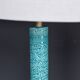 Paire de lampes de table en céramique bleue vintage française des années 1970
