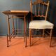 Napoleon III wooden side table, tray table on wheels, 19th century