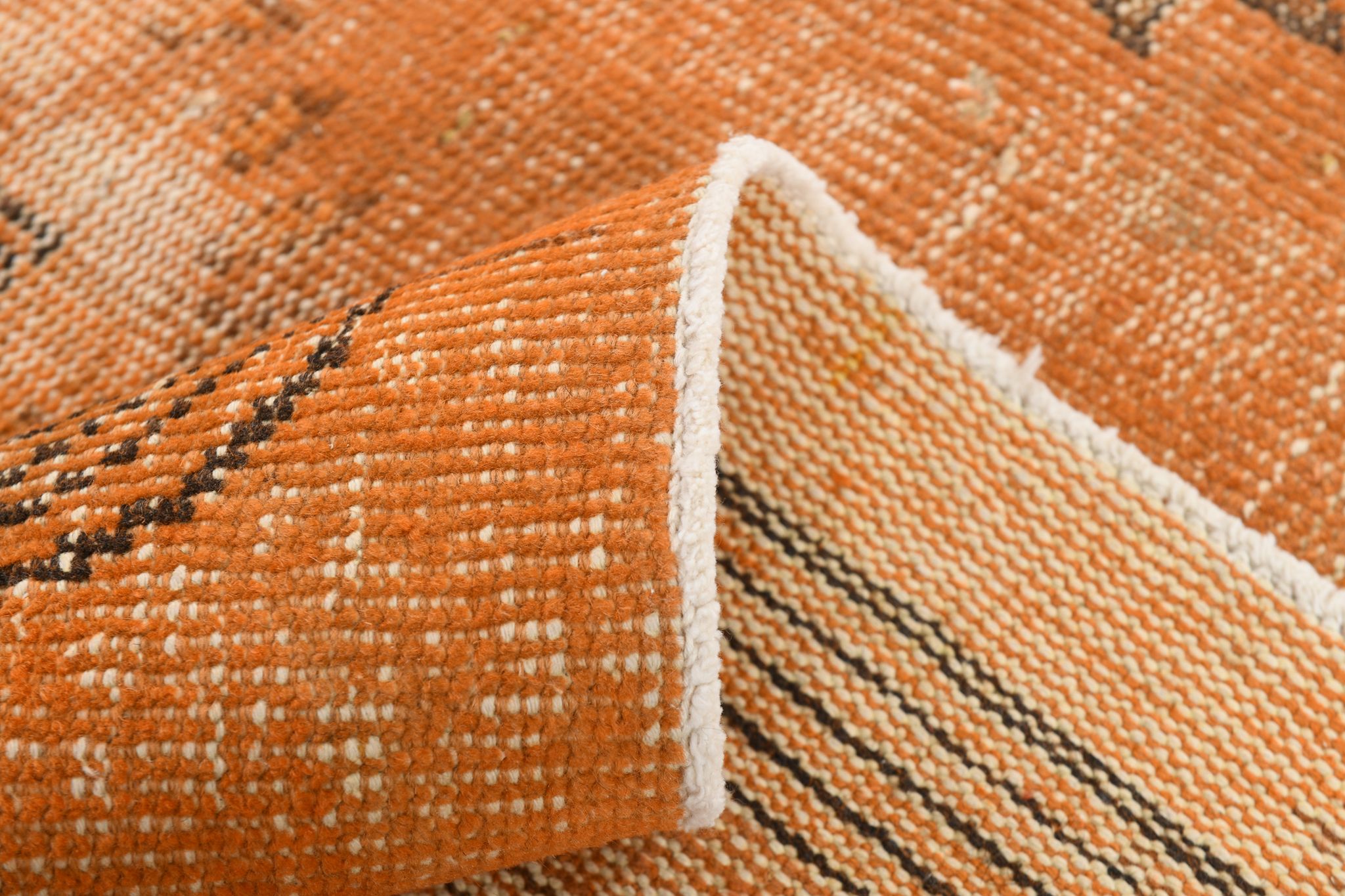 Orange wool turkish rug 299x178cm