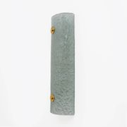 Pair of Modern Italian Murano Glass Green Water and Brass Wall Sconces