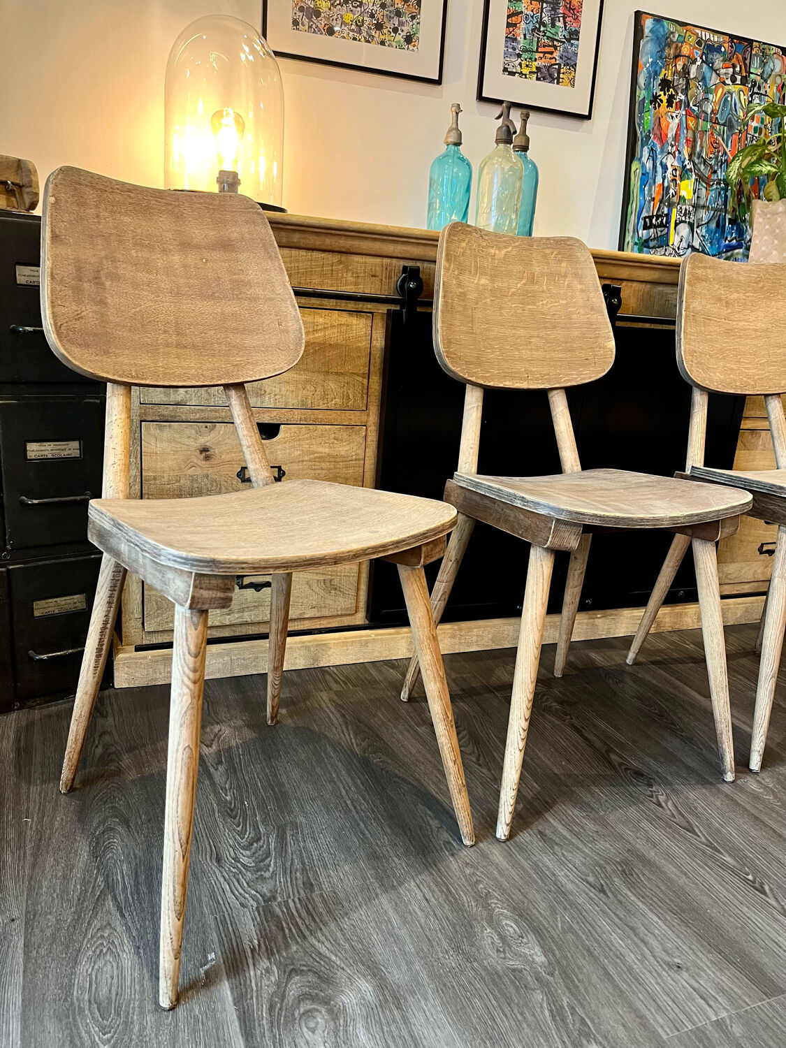 Série de 4 chaises bistrot