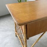 Louis Sognot rattan desk and its chair