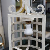 Pair wall lamps lanterns metal white