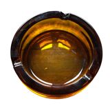 Cendrier en verre épais marron Année 70