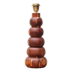 Lampe en bois colonne signée et