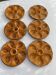 6 oyster plates, for 6 oysters, vintage glazed ceramic slip