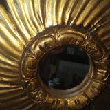 Golden wood sun mirror circa 1960