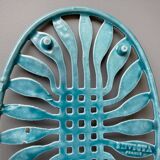 Old flat rest in enamelled cast iron celadon green