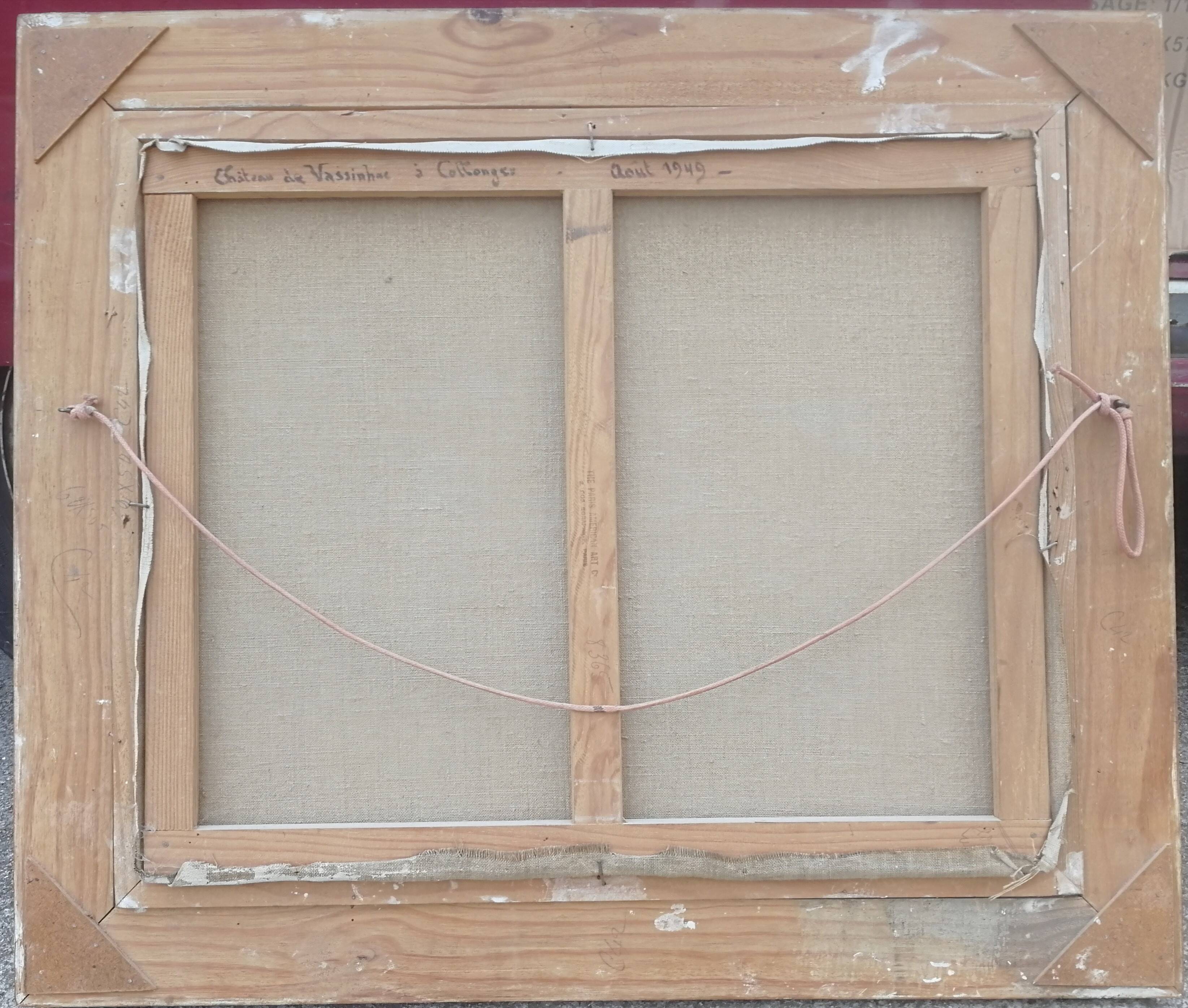 Canvas on Oil representing the Manor of Vassinhac in Collonges-la-Rouge by F DARDEL